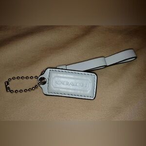 Coach Light Blue Leather Fob with accent